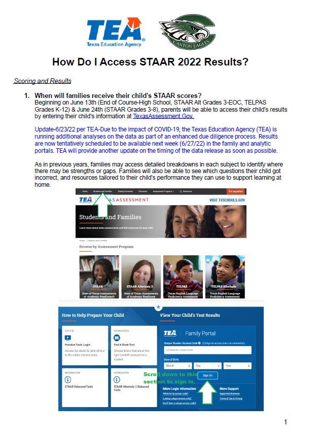 How to Access My Child's 2022 STAAR Results